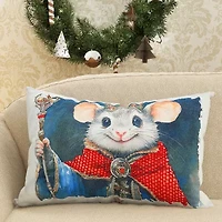 Vibhsa Vibhsa Christmas Mouse King Pillow – 14"X24" Rectangular Throw Pillow