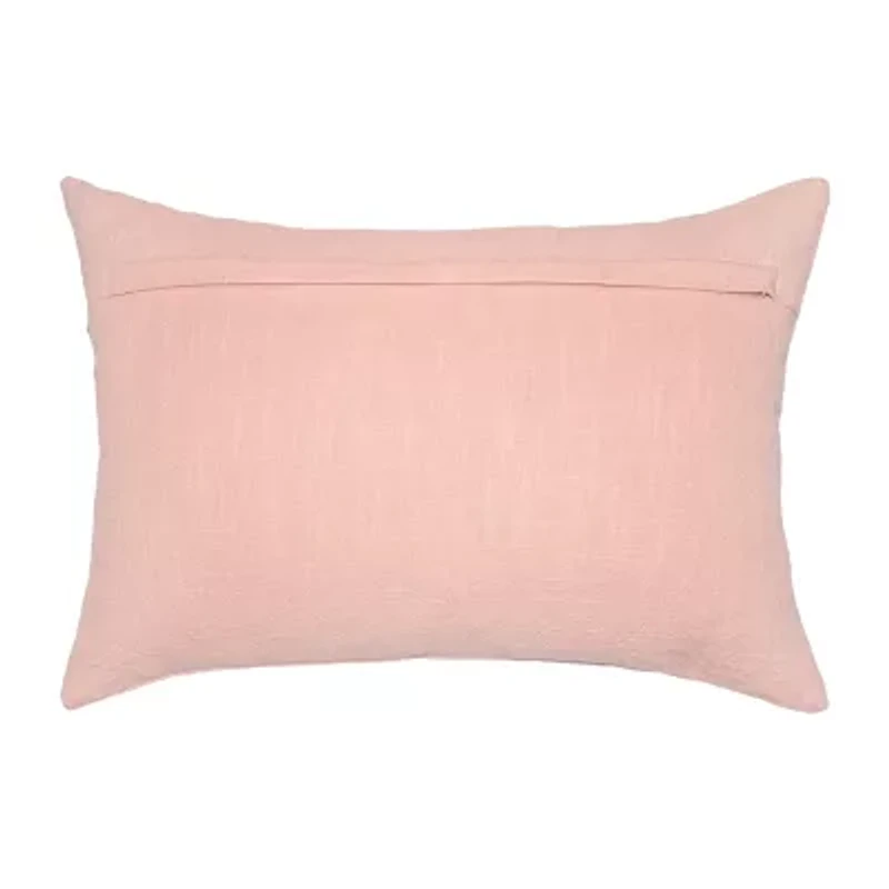 Vibhsa Vibhsa Christmas Holly Jolly Embroidered Pillow – 14"X20" Rectangular Throw Pillow