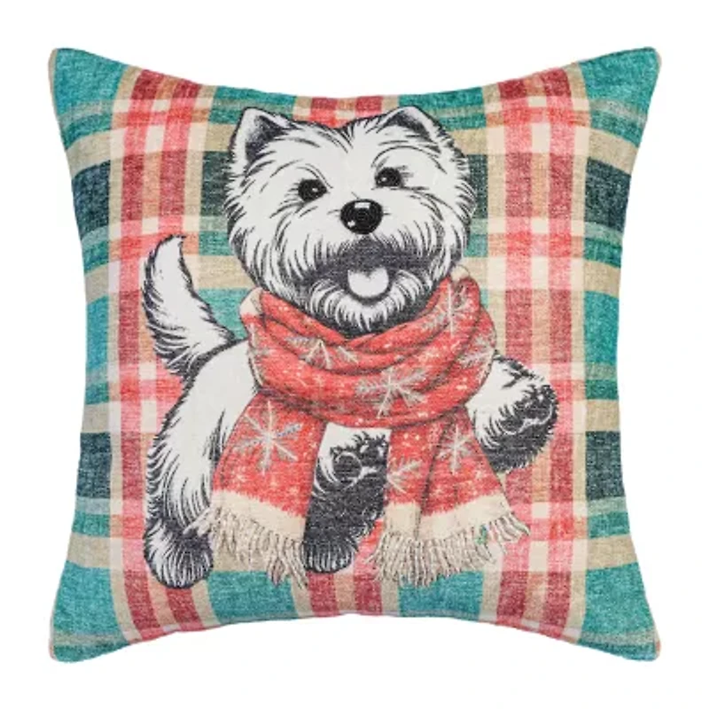 Vibhsa Vibhsa Holiday Reverie Christmas Dog Pillow – 20"X20" Rectangular Throw Pillow