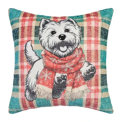 Vibhsa Vibhsa Holiday Reverie Christmas Dog Pillow – 20"X20" Rectangular Throw Pillow
