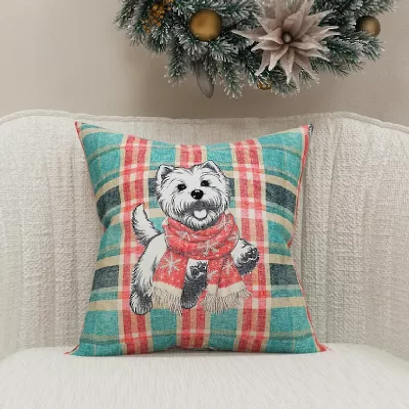 Vibhsa Vibhsa Holiday Reverie Christmas Dog Pillow – 20"X20" Rectangular Throw Pillow