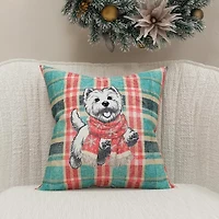 Vibhsa Vibhsa Holiday Reverie Christmas Dog Pillow – 20"X20" Rectangular Throw Pillow