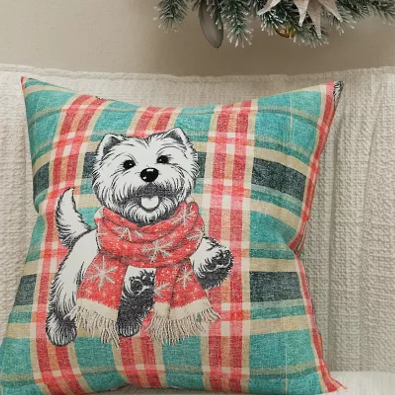Vibhsa Vibhsa Holiday Reverie Christmas Dog Pillow – 20"X20" Rectangular Throw Pillow