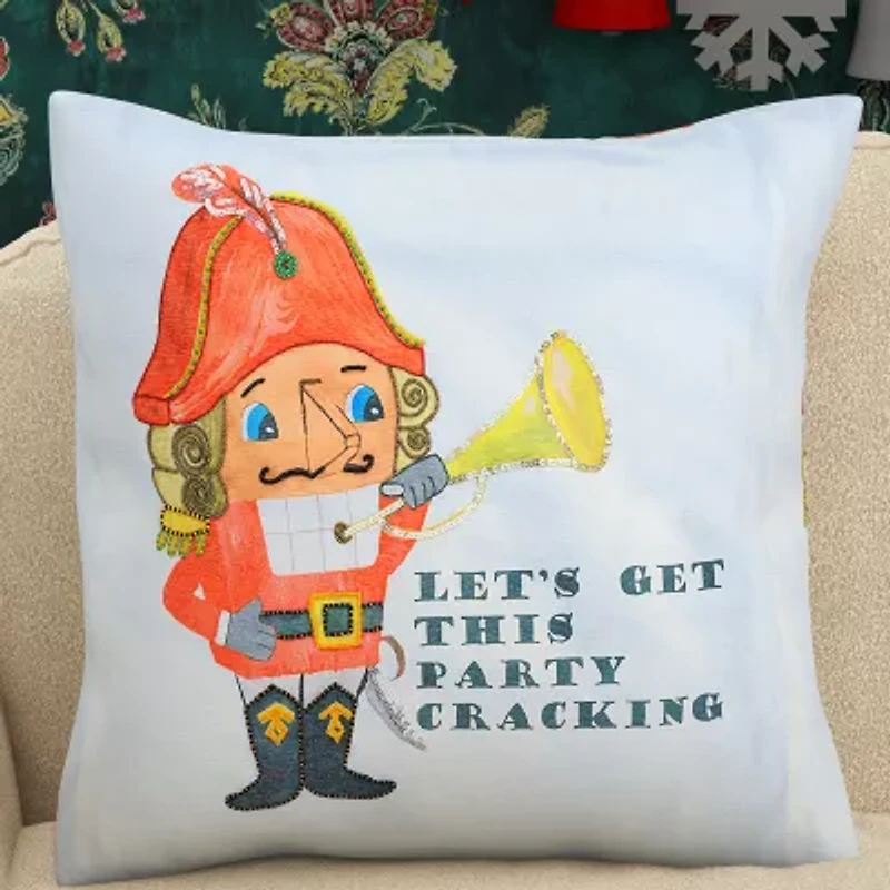 Vibhsa Vibhsa Christmas Nutcracker Party Pillow – 20"X20" Square Throw Pillow