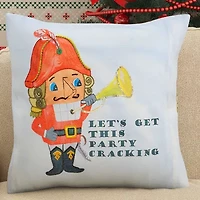 Vibhsa Vibhsa Christmas Nutcracker Party Pillow – 20"X20" Square Throw Pillow