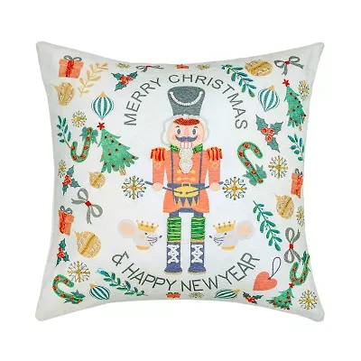 Vibhsa Vibhsa Christmas Nutcracker Merry Christmas Pillow – 20"X20" Square Throw Pillow