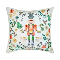 Vibhsa Vibhsa Christmas Nutcracker Merry Christmas Pillow – 20"X20" Square Throw Pillow