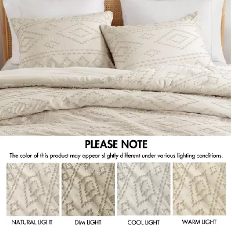 510 Design Gigi Geometric Tufted Lightweight Easy Care Comforter Set