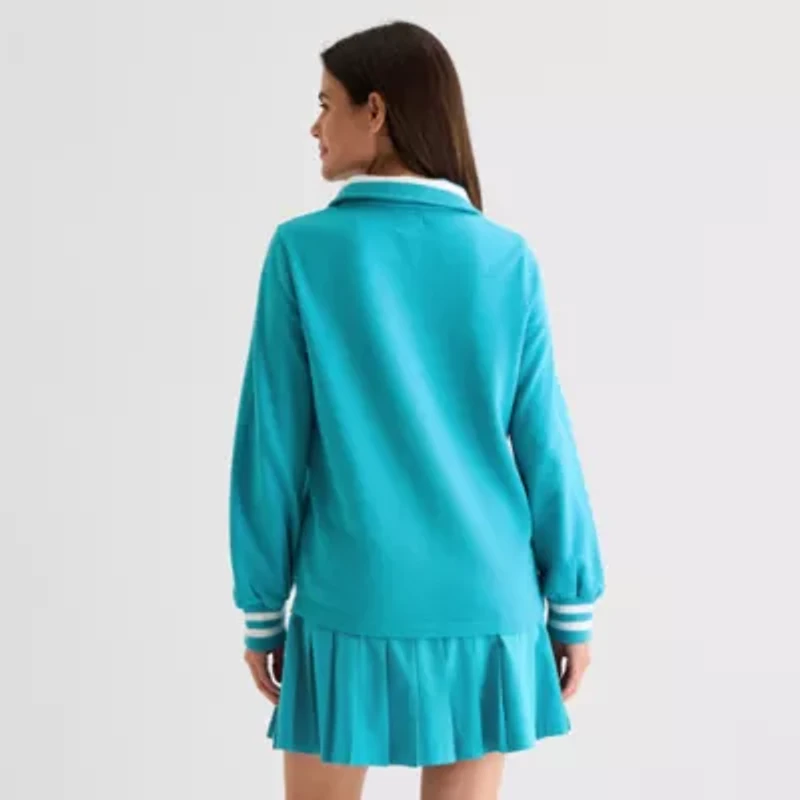 St. John's Bay Womens Mock Neck Long Sleeve Sweatshirt