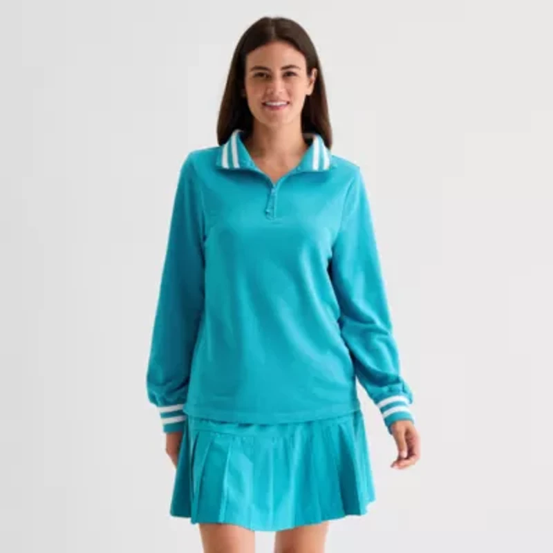 St. John's Bay Womens Mock Neck Long Sleeve Sweatshirt