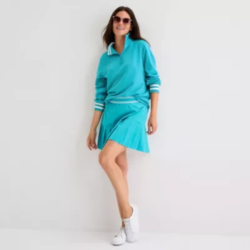 St. John's Bay Womens Mock Neck Long Sleeve Sweatshirt