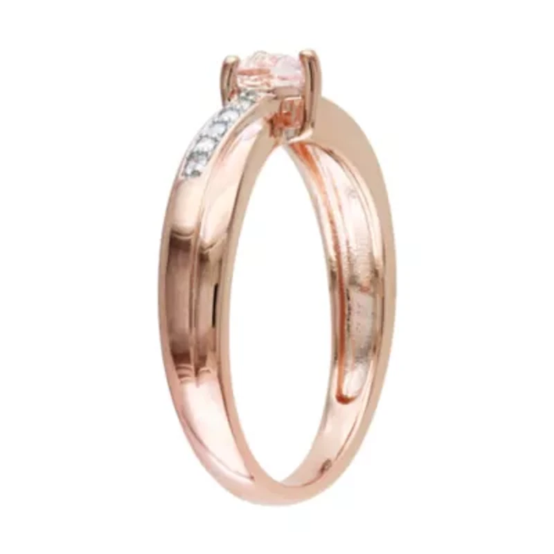 Genuine Morganite & Diamond-Accent Heart-Shaped Ring