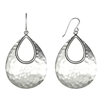 Sterling Silver Hammered Drop Earrings