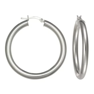 Sterling Silver Tube Hoop Earrings