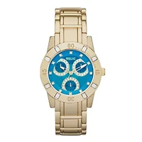Relic® Beth Womens Crystal-Accent Gold-Tone Bracelet Sport Watch ZR15749