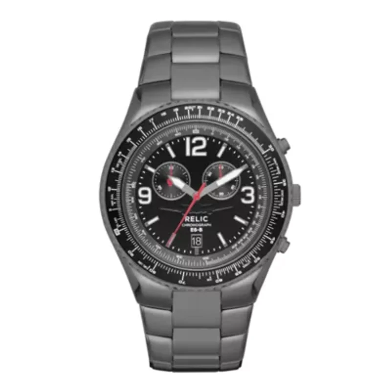 Relic® Thatcher Mens Gray Stainless Steel Chronograph Sport Watch ZR66077
