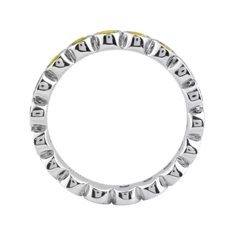 Personally Stackable Genuine Citrine Sterling Silver Eternity Ring