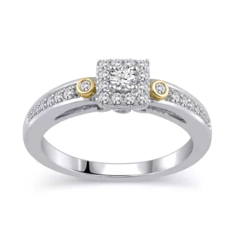 Womens 1/4 CT. T.W. Natural White Diamond 10K Gold Engagement Ring