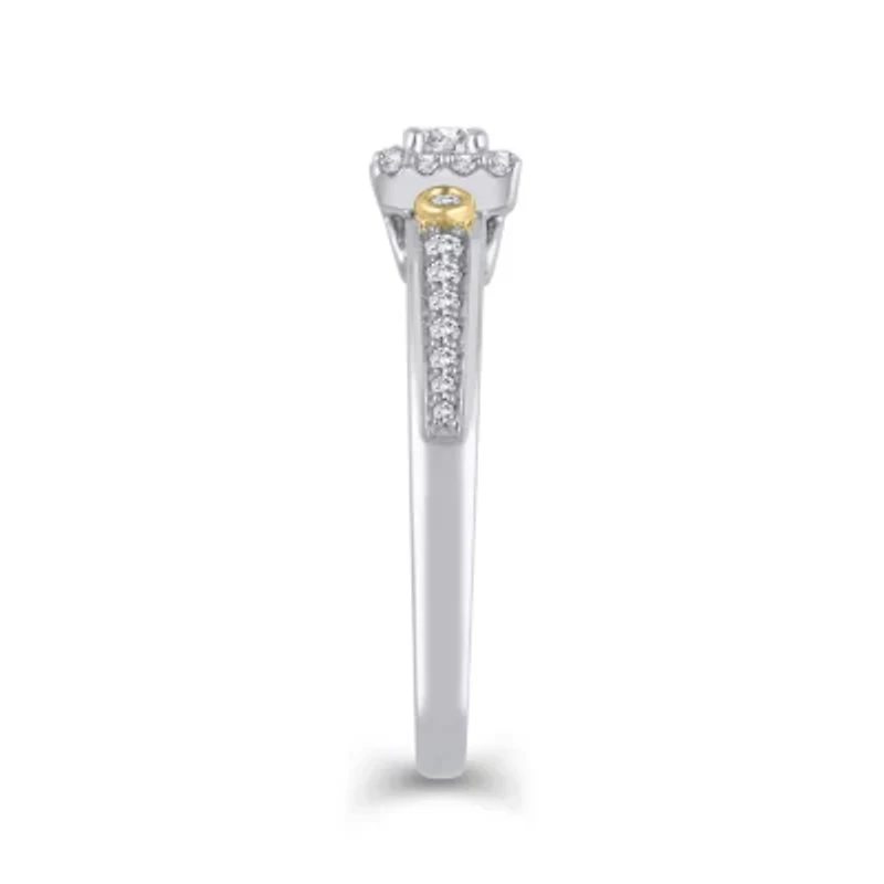 Womens 1/4 CT. T.W. Natural White Diamond 10K Gold Engagement Ring