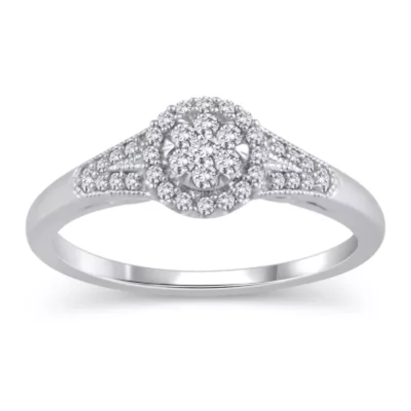 Womens 1/4 CT. T.W. Natural White Diamond 10K Gold Engagement Ring
