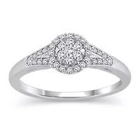 Womens 1/4 CT. T.W. Natural White Diamond 10K Gold Engagement Ring