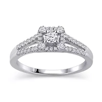 Womens 3/8 CT. T.W. Natural White Diamond 10K Gold Engagement Ring