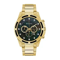 Bulova Mens Gold Tone Stainless Steel Bracelet Watch 97d121