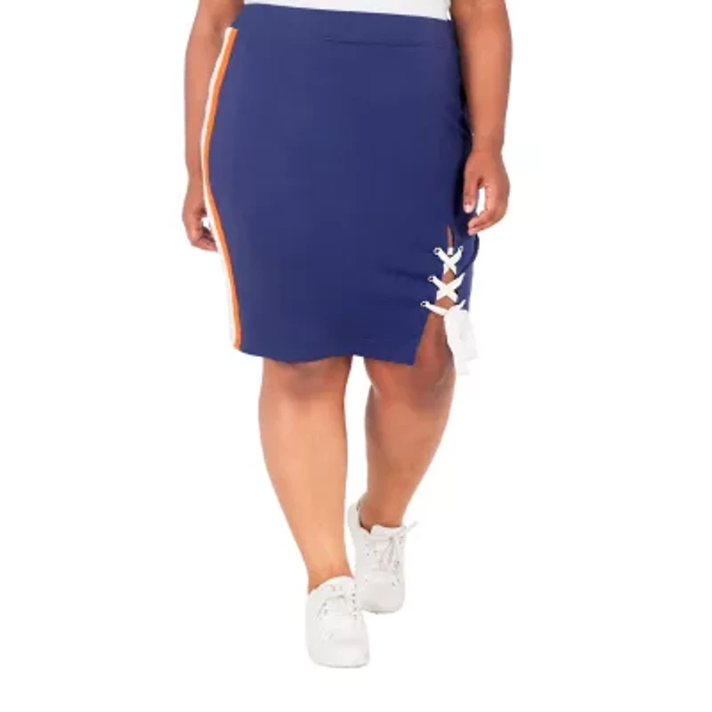 Poetic Justice Womens High Rise Stretch Fabric Pencil Skirt Plus