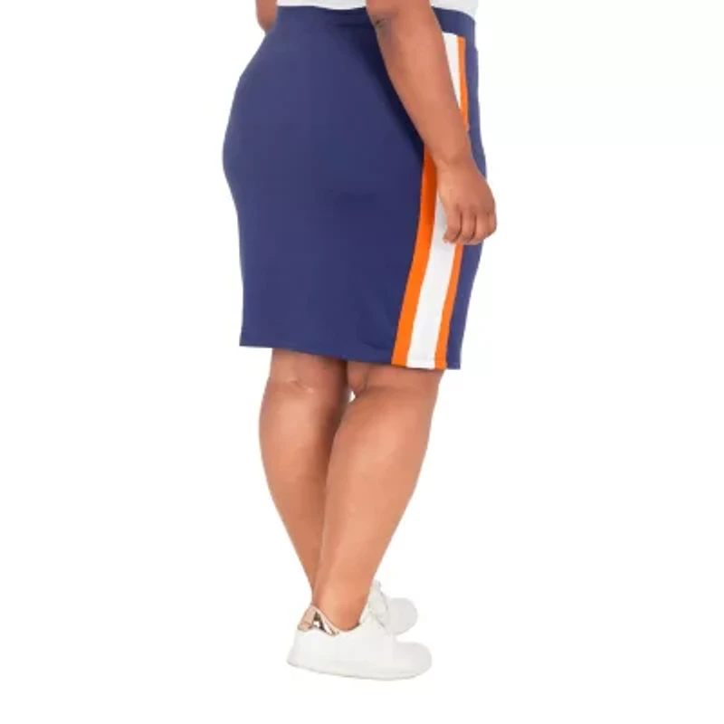 Poetic Justice Womens High Rise Stretch Fabric Pencil Skirt Plus