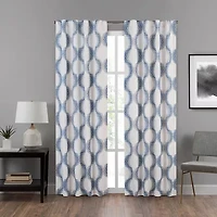 Eclipse Summit Geo Rod Pocket Back Tab Energy Saving Blackout Single Curtain Panel