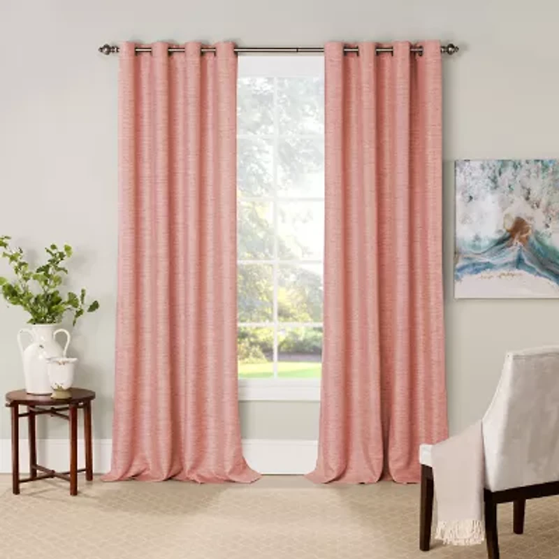 Eclipse Newport Jacquard Grommet Top Blackout Single Curtain Panel
