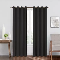 Eclipse Round And Pattern Grommet Top Blackout Single Curtain Panel