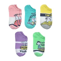 Womens Multi-Pack 5 Pair Peanuts Snoopy Low Cut Socks