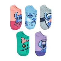 Womens Multi-Pack 5 Pair Lilo & Stitch Low Cut Socks