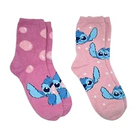 Cozy Womens 2 Pair Lilo & Stitch Crew Socks