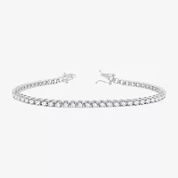 (G / Si1-Si2) 5 CT. T.W. Lab Grown White Diamond 10K or Yellow Gold 7.5 Inch Tennis Bracelet
