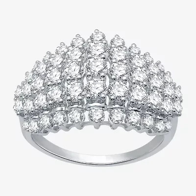Womens 2 CT. T.W. Lab Grown White Diamond 10K Gold Cocktail Ring
