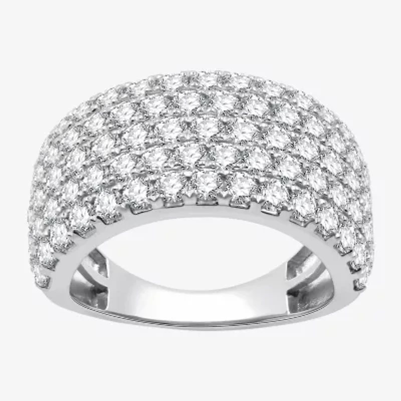 (G / Si1-Si2) Womens 3 CT. T.W. Lab Grown White Diamond 10K Gold Cocktail Ring