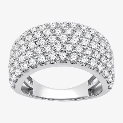 (G / Si1-Si2) Womens 3 CT. T.W. Lab Grown White Diamond 10K Gold Cocktail Ring