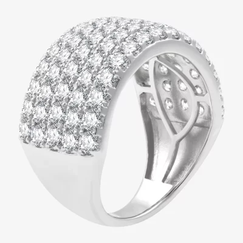 (G / Si1-Si2) Womens 3 CT. T.W. Lab Grown White Diamond 10K Gold Cocktail Ring