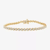 Womens 1 CT. T.W. Lab Grown White Diamond 10K Gold 7.5 Inch Tennis Bracelet