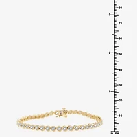 Womens 1 CT. T.W. Lab Grown White Diamond 10K Gold 7.5 Inch Tennis Bracelet