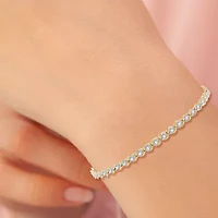 Womens 1 CT. T.W. Lab Grown White Diamond 10K Gold 7.5 Inch Tennis Bracelet