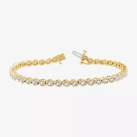 Womens 1 CT. T.W. Lab Grown White Diamond 10K Gold 7.5 Inch Tennis Bracelet