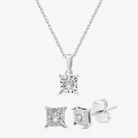 Womens 1/10 CT. T.W. Lab Grown White Diamond Sterling Silver 2-pc. Jewelry Set