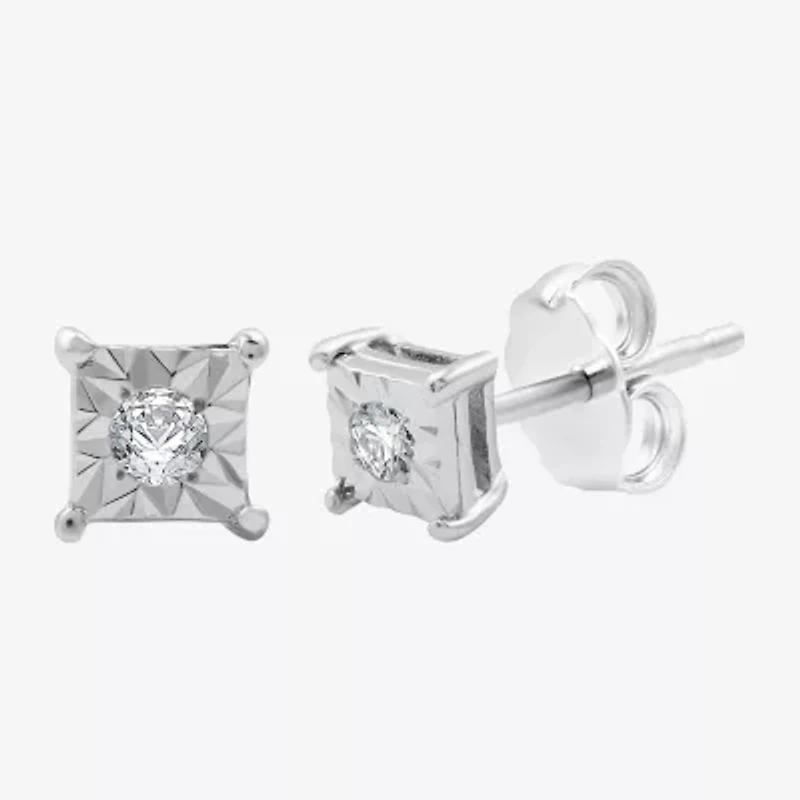 Womens 1/10 CT. T.W. Lab Grown White Diamond Sterling Silver 2-pc. Jewelry Set
