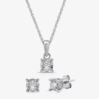 Womens 1/ CT. T.W. Lab Grown White Diamond Sterling Silver Round -pc. Jewelry Set