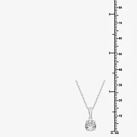Womens 1 CT. Lab Grown White Diamond 10K Gold Round Pendant Necklace