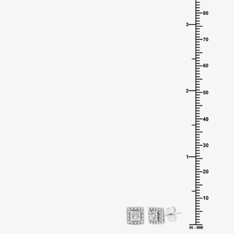 1/4 CT. T.W. Lab Grown White Diamond Sterling Silver 7.3mm Stud Earrings
