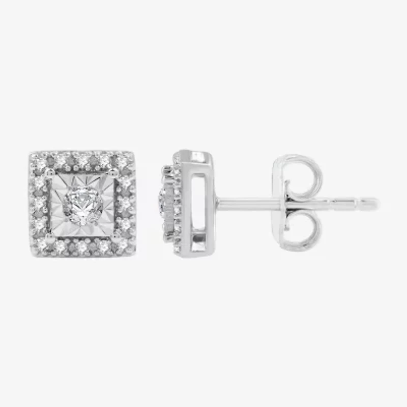 1/4 CT. T.W. Lab Grown White Diamond Sterling Silver 7.3mm Stud Earrings